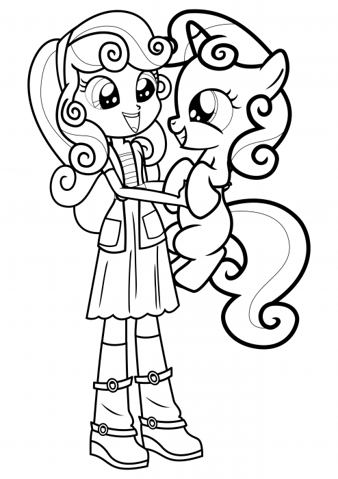 Little Belle girl and pony