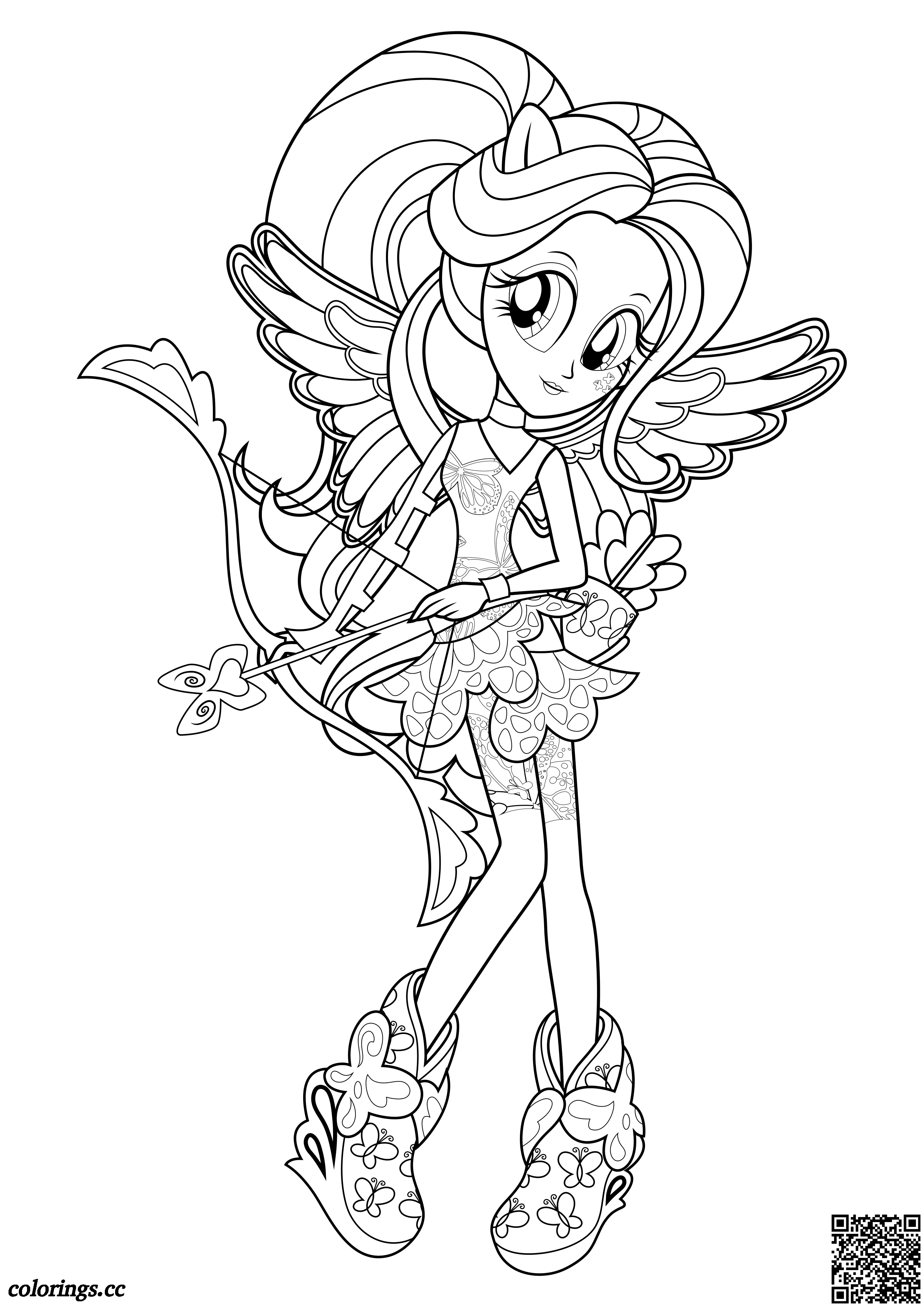 Fluttershy Archery coloring pages, My Little Pony Equestria Girls ...