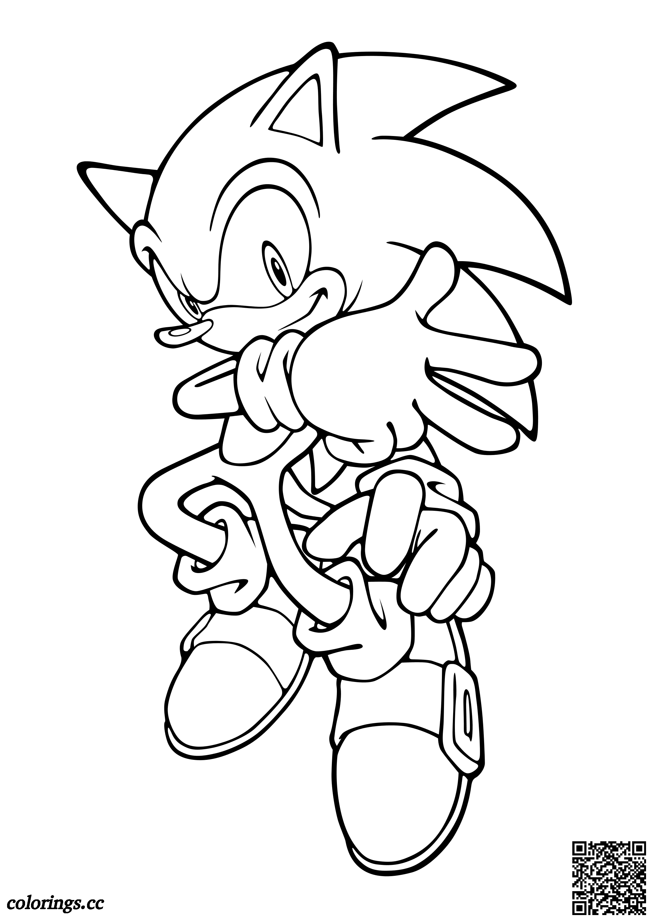 Página para colorir simples de Sonic the Hedgehog - Sonic - Just Color  Crianças : Páginas para colorir para crianças