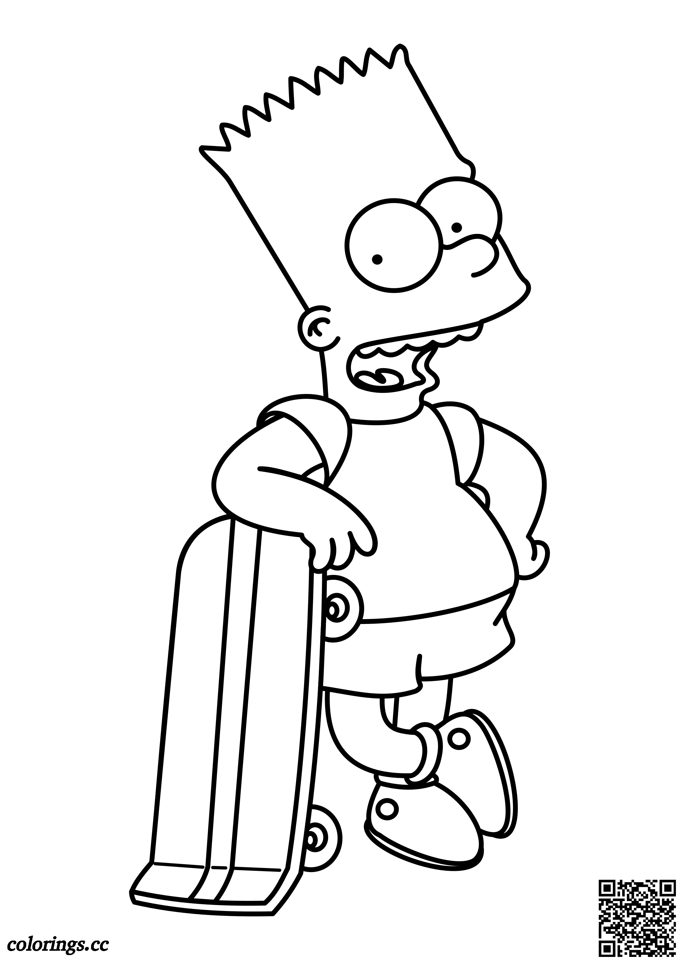 Bart Rullalaudalla Väritys Sivut Simpsonit Väritys Sivut Coloringscc