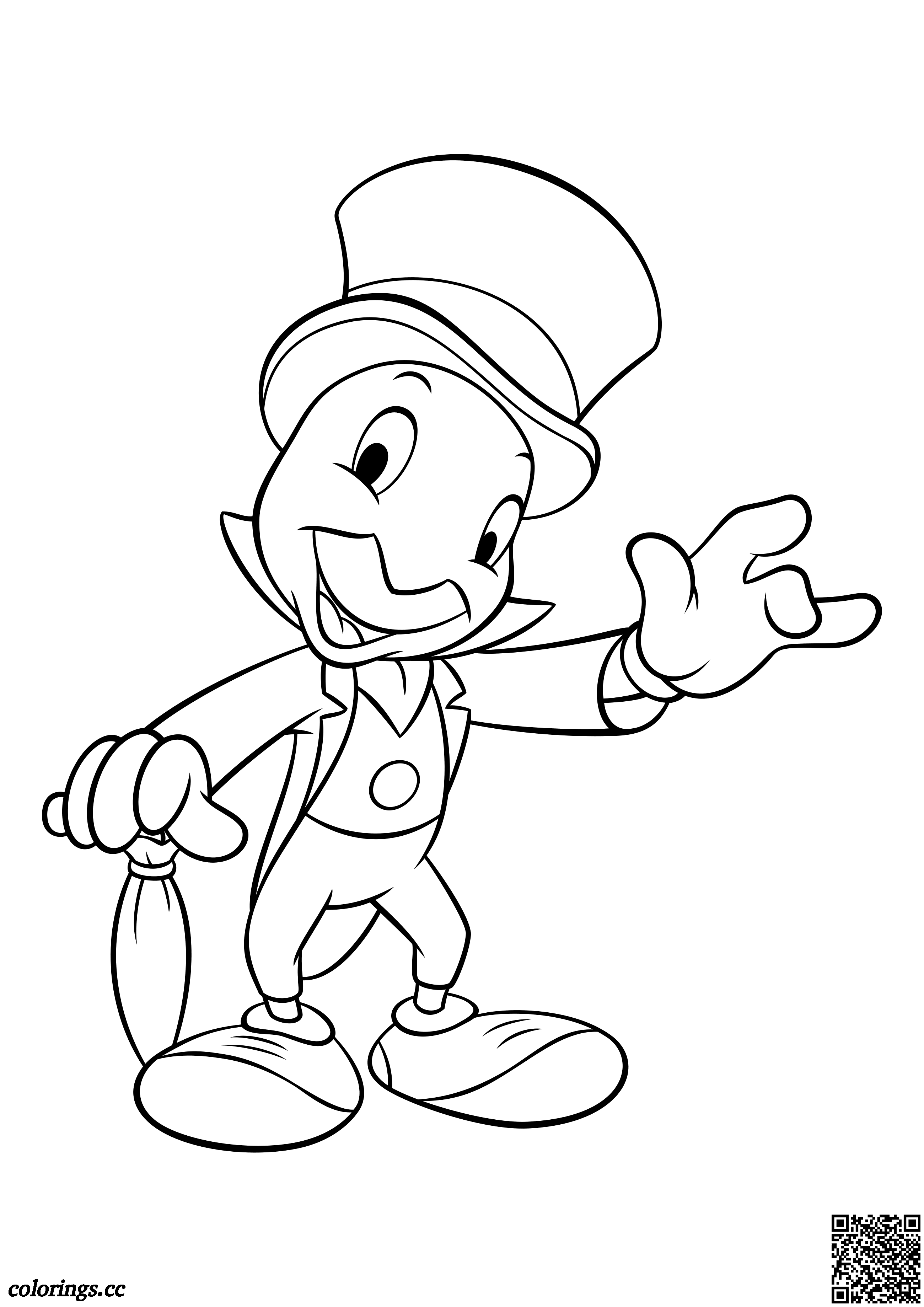 Pinocchio And Jiminy Cricket Coloring Pages