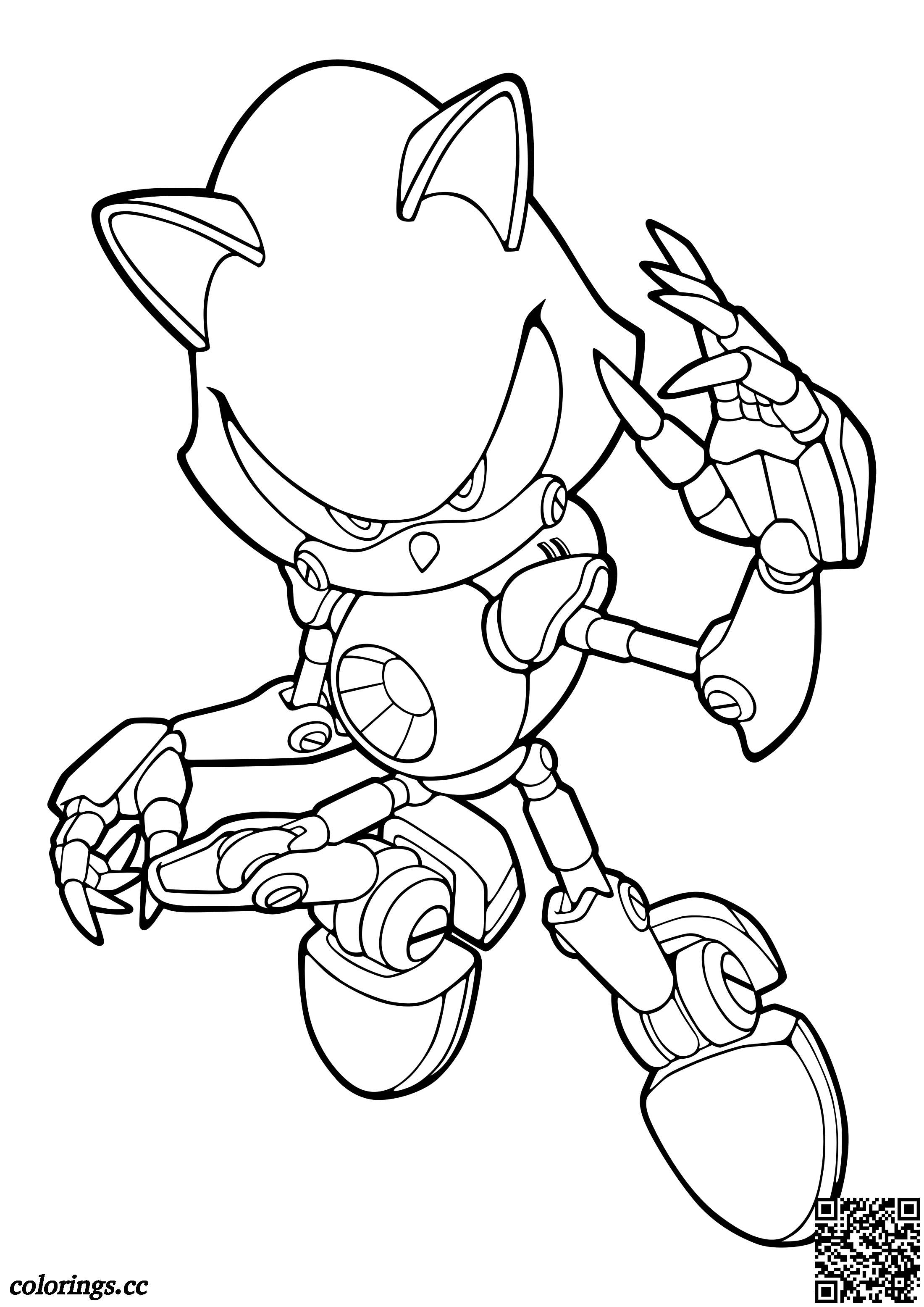 Desenhos do Metal Sonic para colorir - Bora Colorir