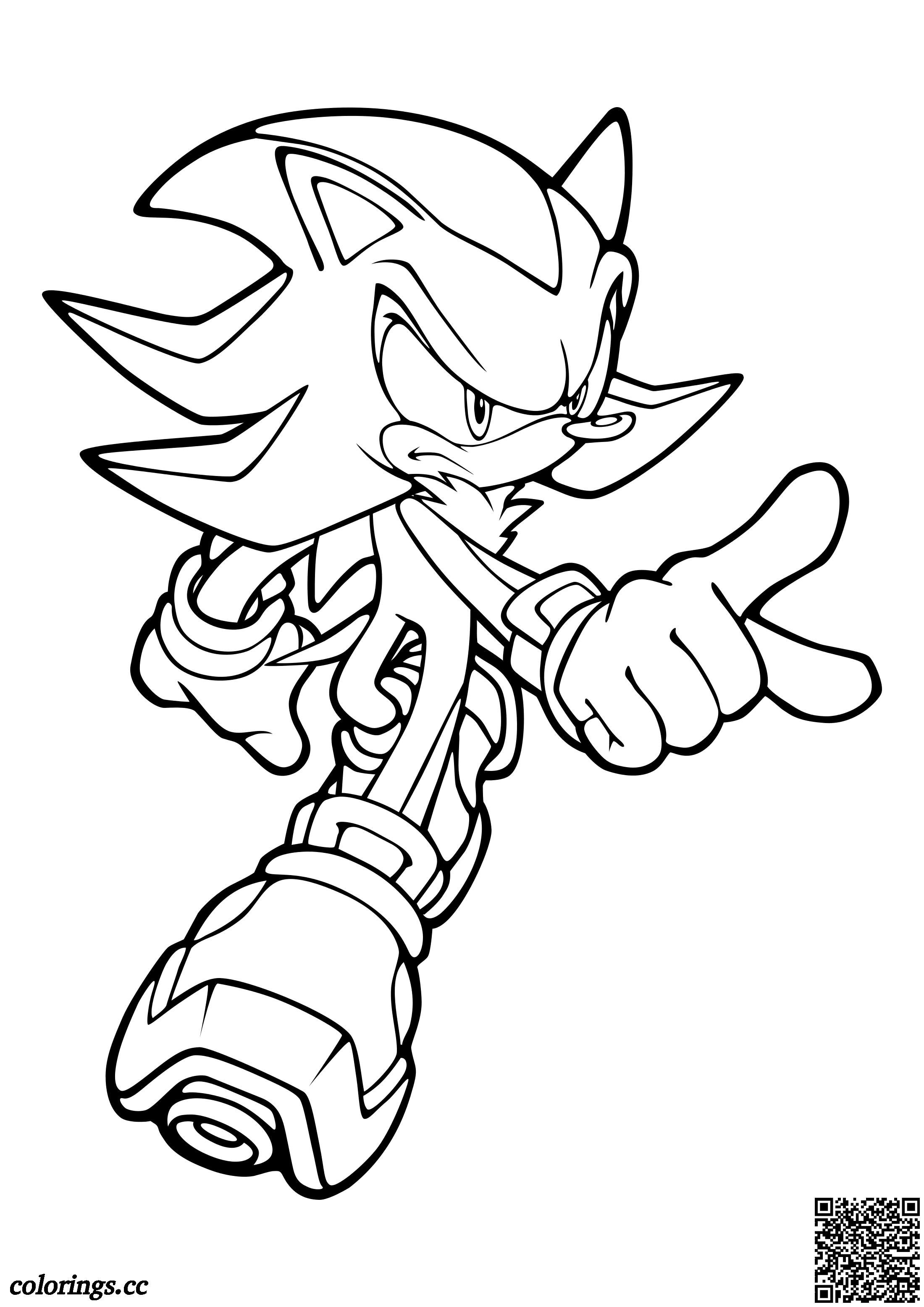 Coloring page Sonic Shadow the Hedgehog