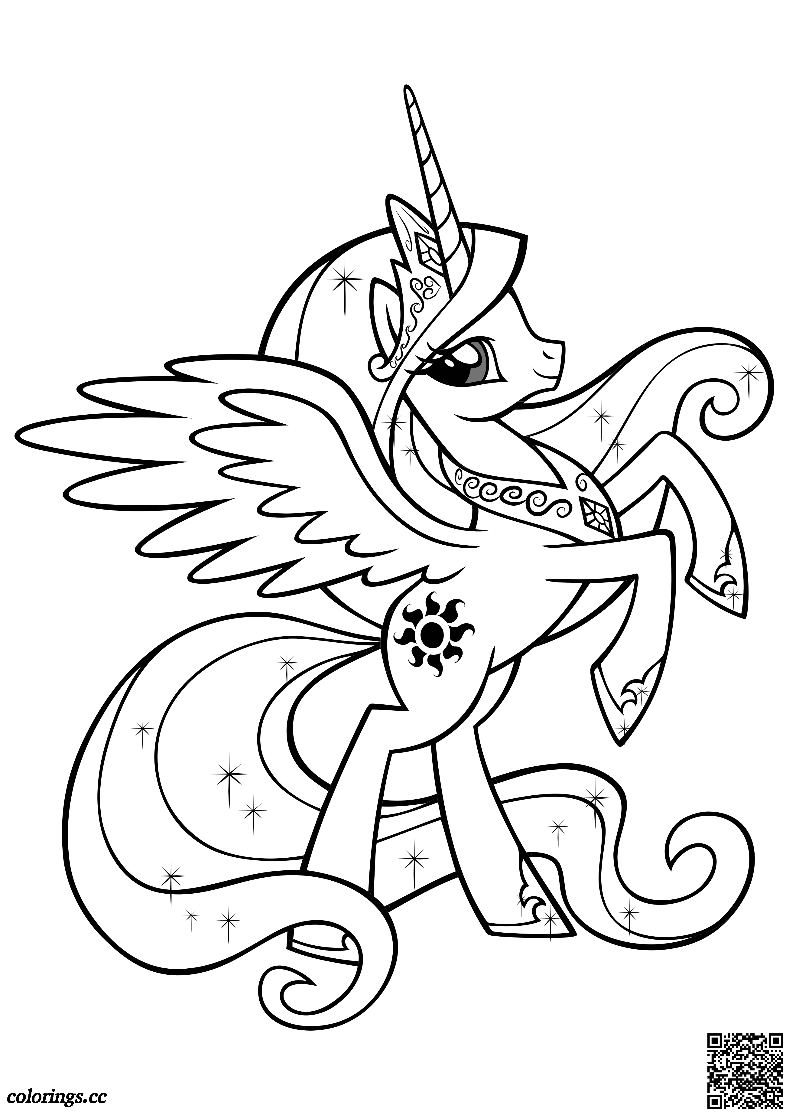 Desenho de Princesa Celestia para Colorir - Colorir.com