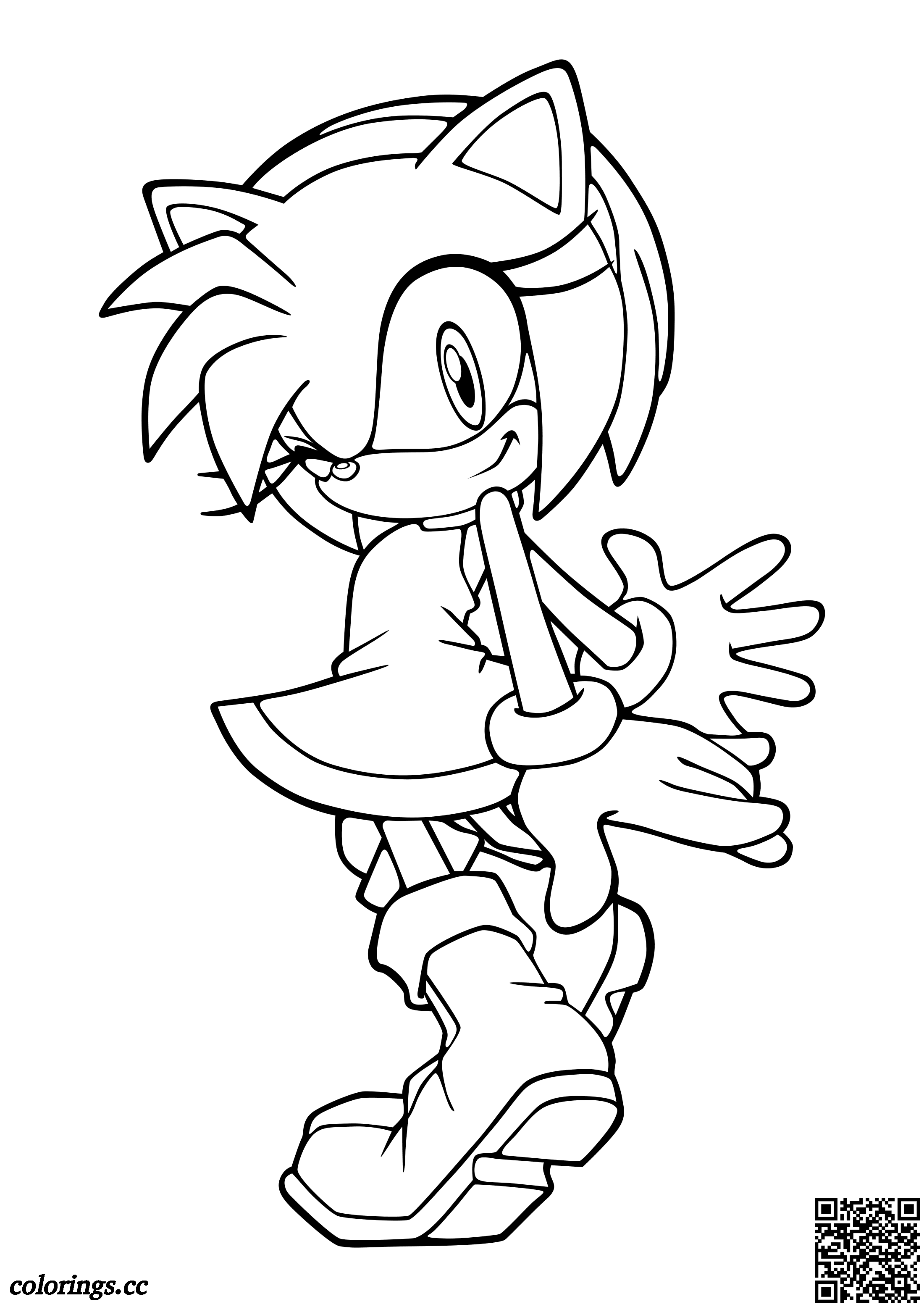 Amy Rose Coloring Pages Printable for Free Download