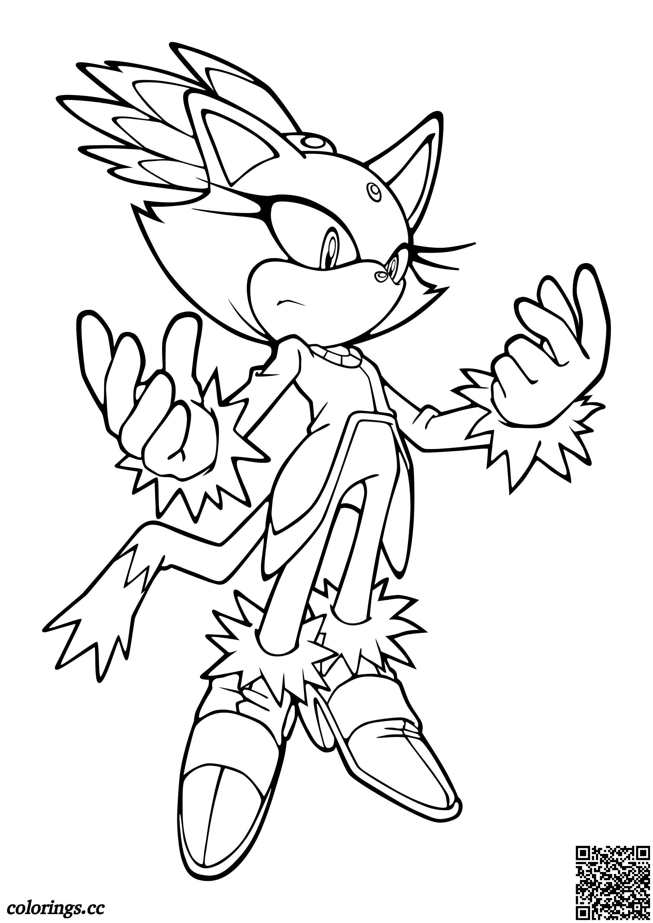 Blaze the Cat is a princess coloring pages, Sonic the Hedgehog coloring ...