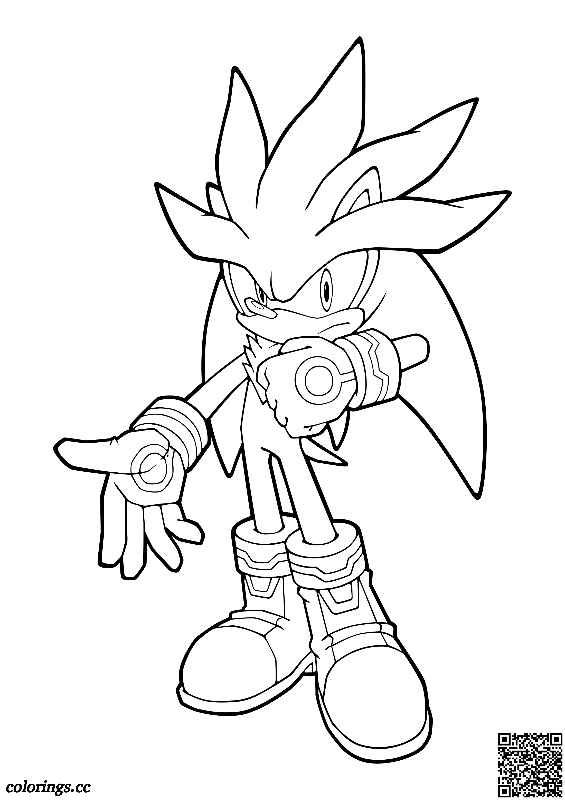 Sonic The Hedgehog Silver Coloring Pages