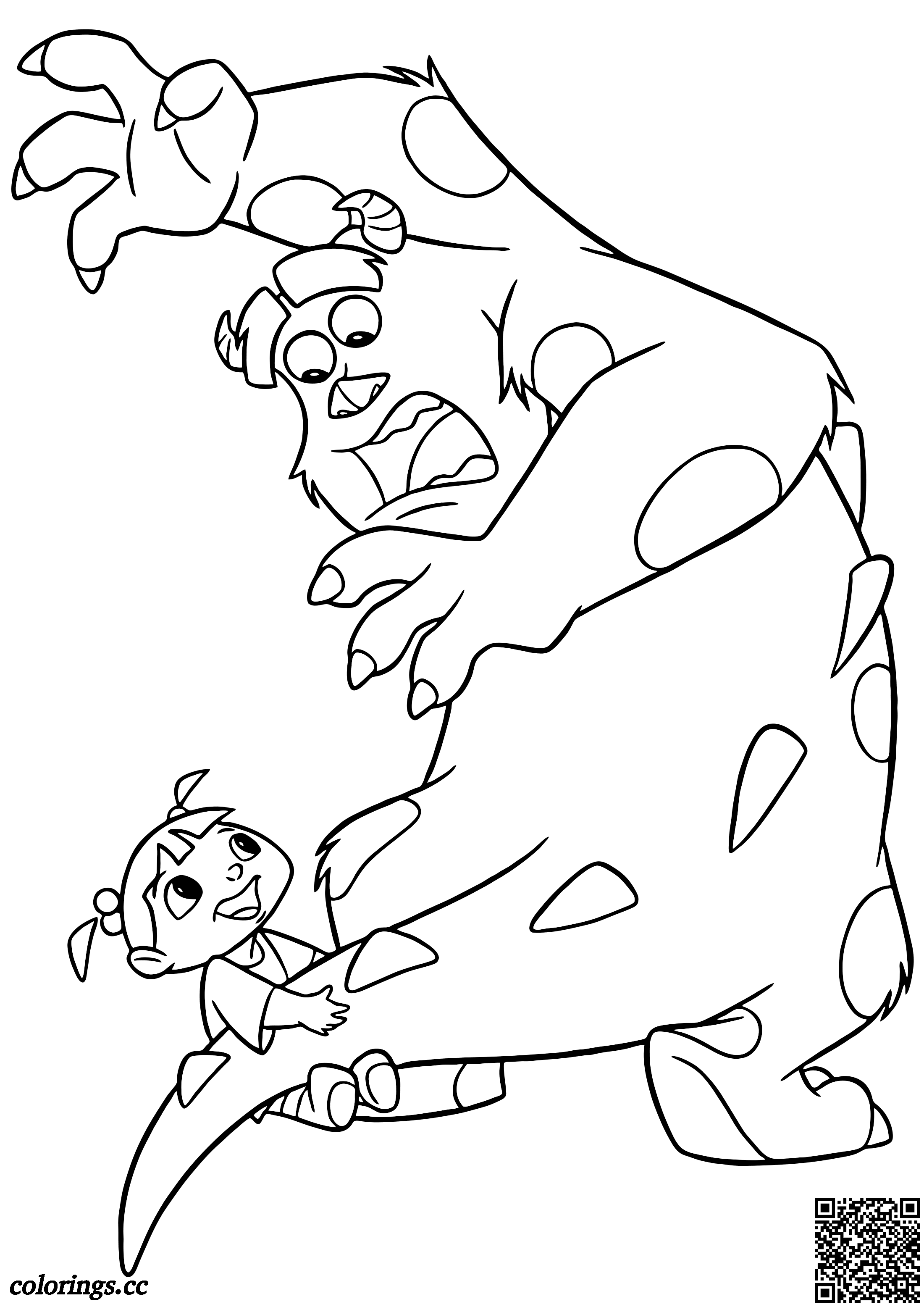 Boo grabbed Sally by the tail coloring pages, Monsters corporation ...