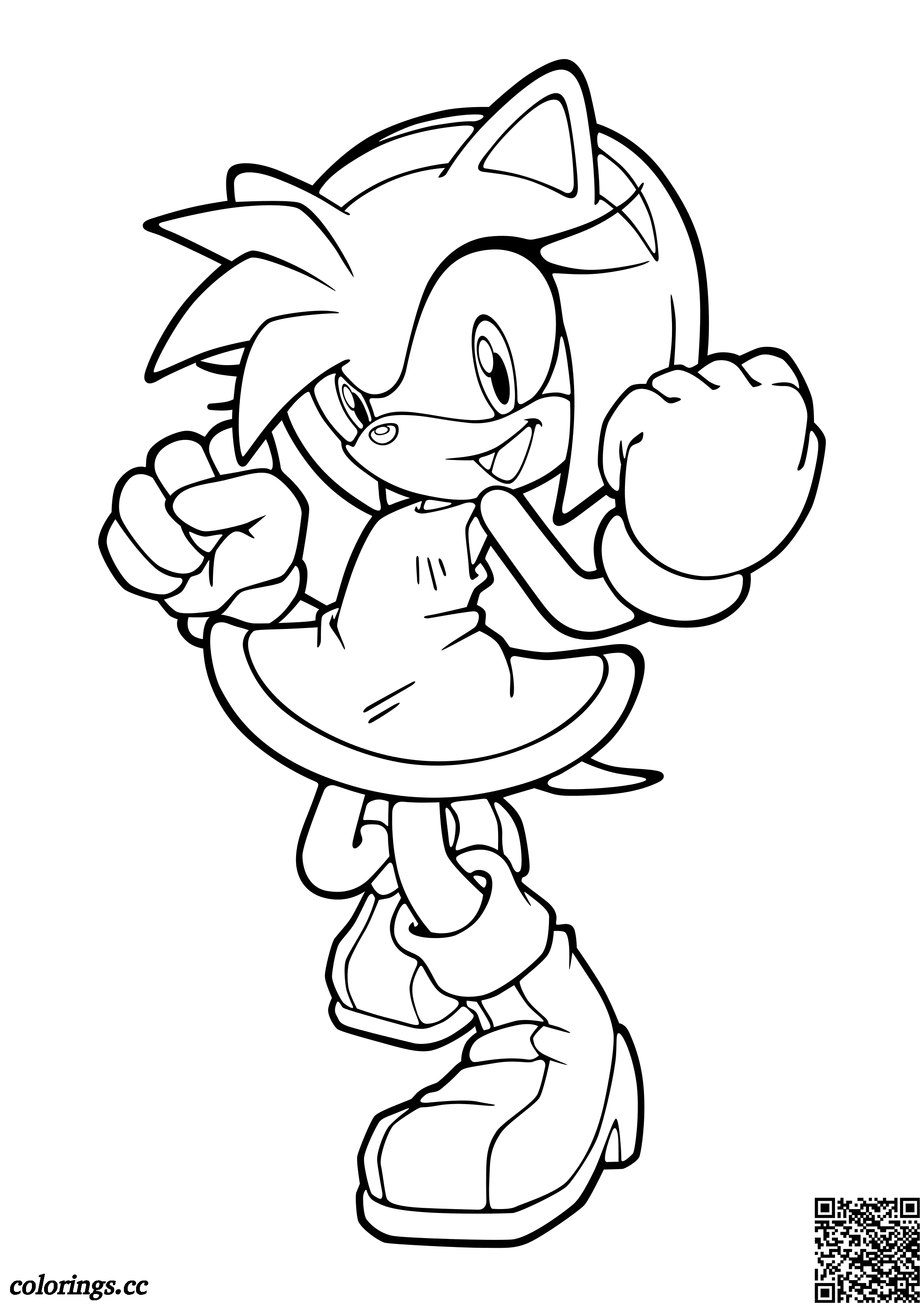 Energetic Amy Rose coloring pages, Sonic the Hedgehog coloring ...