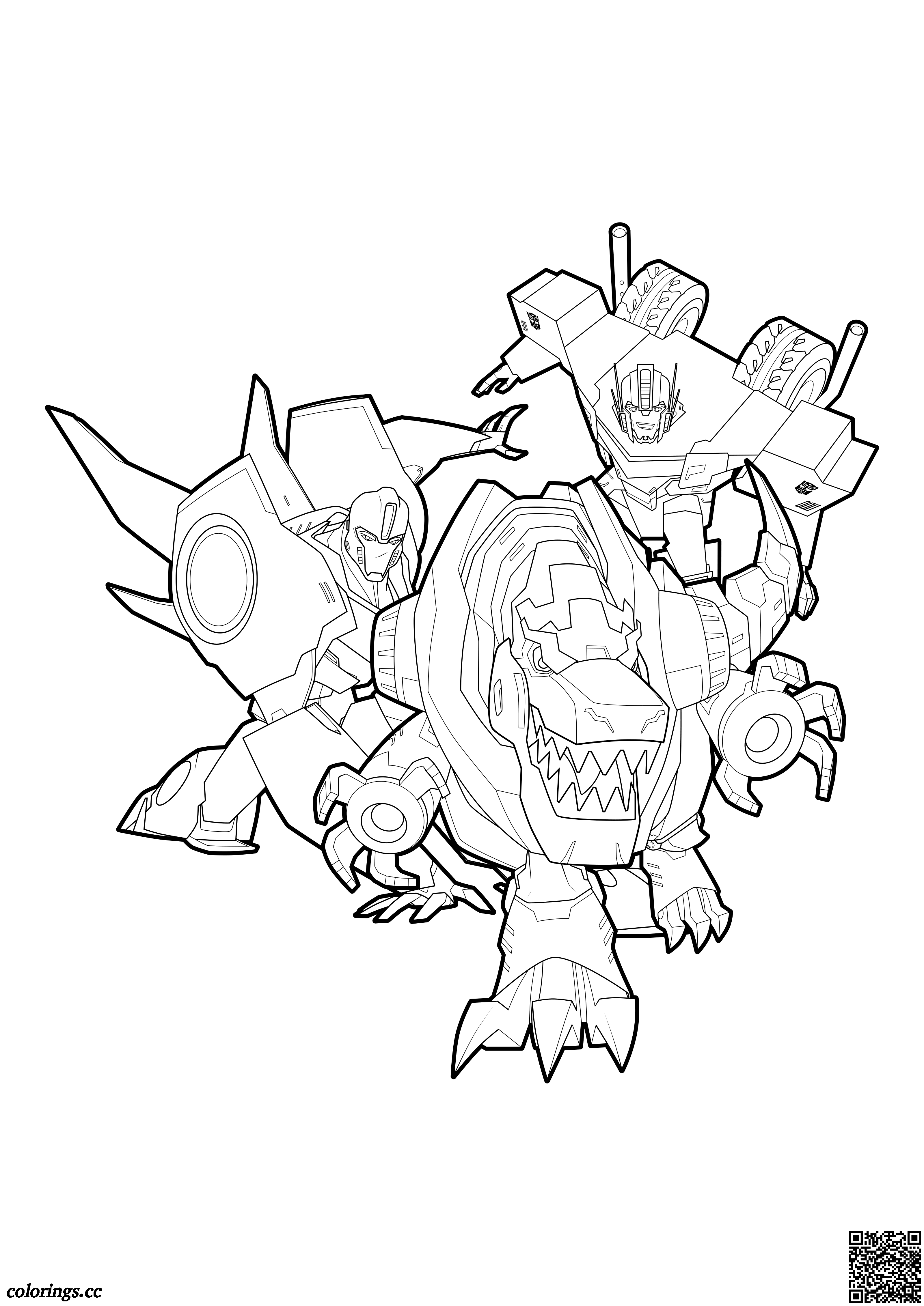 Bumblebee, Grimlock and Optimus Prime coloring pages, Transformers ...