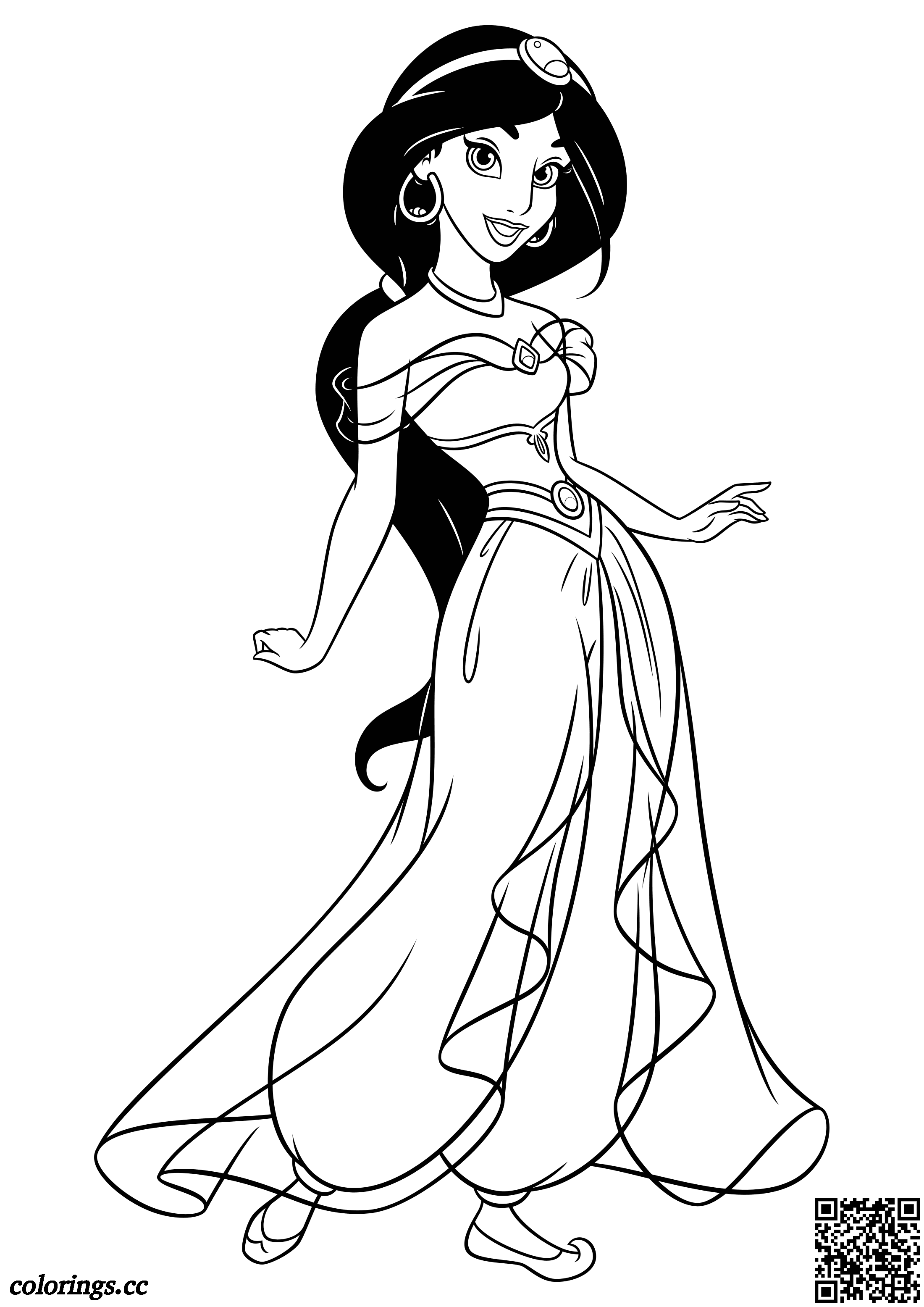 Jasmine coloring pages, Disney princesses coloring pages ...