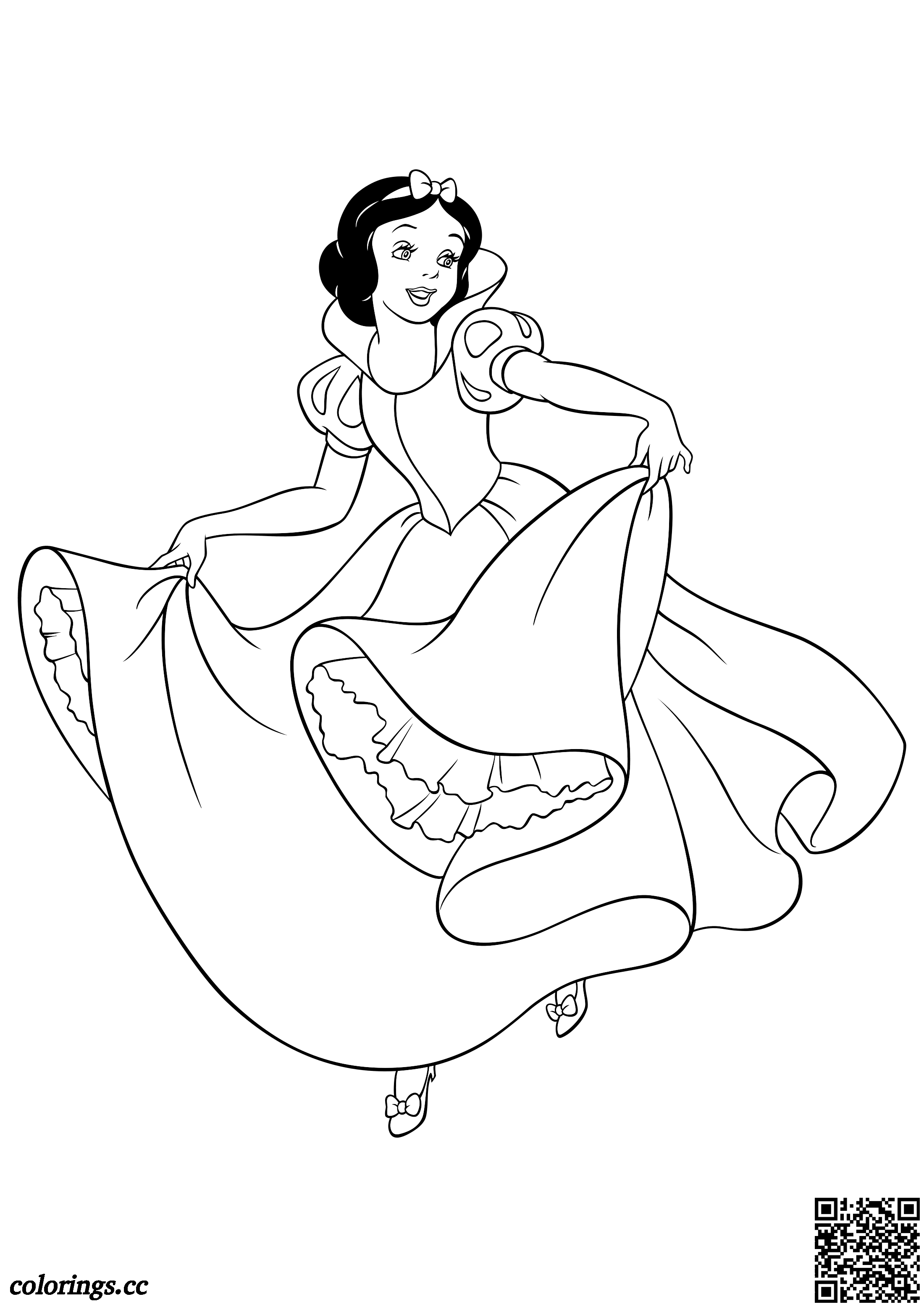 Snow white dancing coloring pages, Disney princesses coloring ...