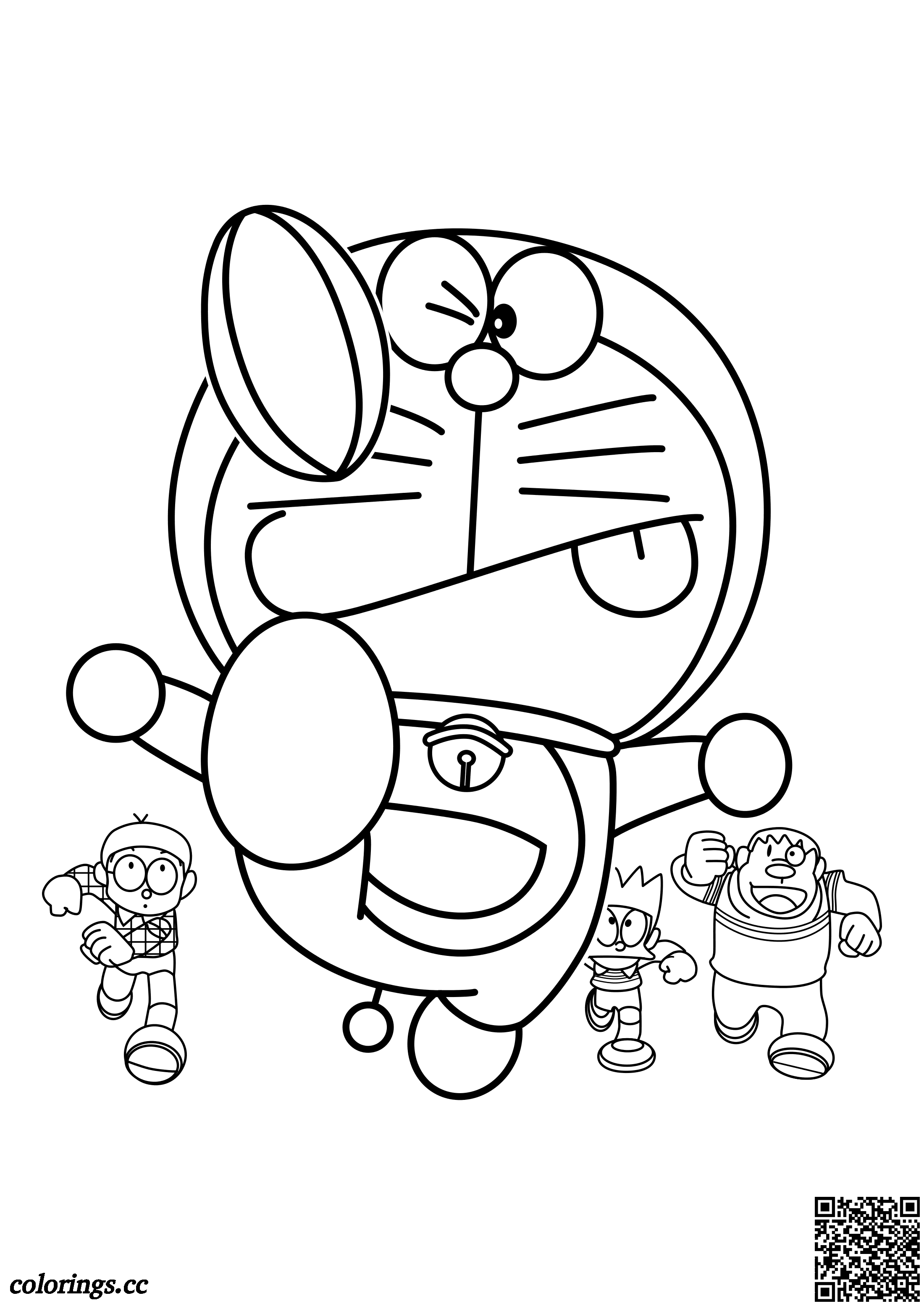 Nobita, Doraemon, Suneo and Gian coloring pages, Doraemon coloring ...