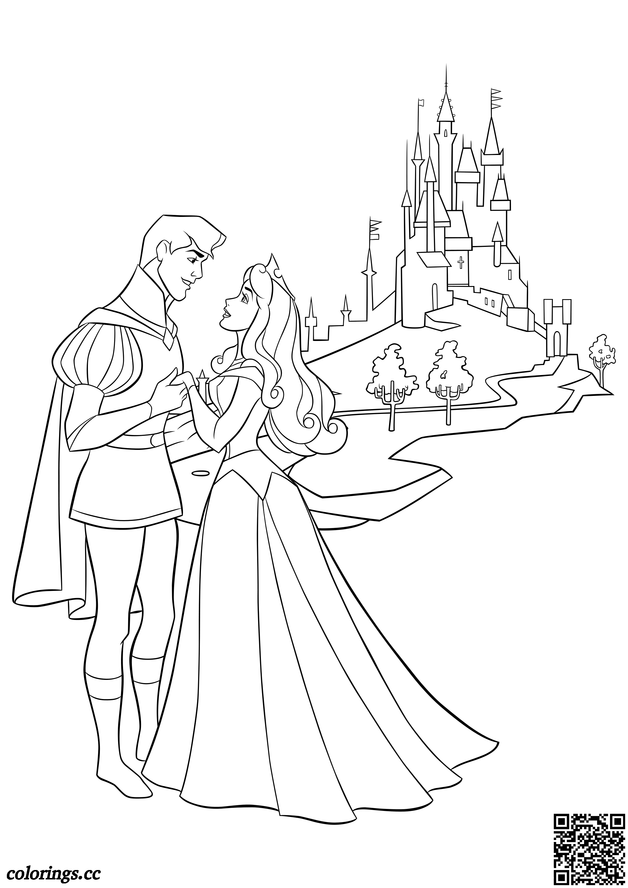 Aurora and Prince Philip coloring pages, Disney princesses ...