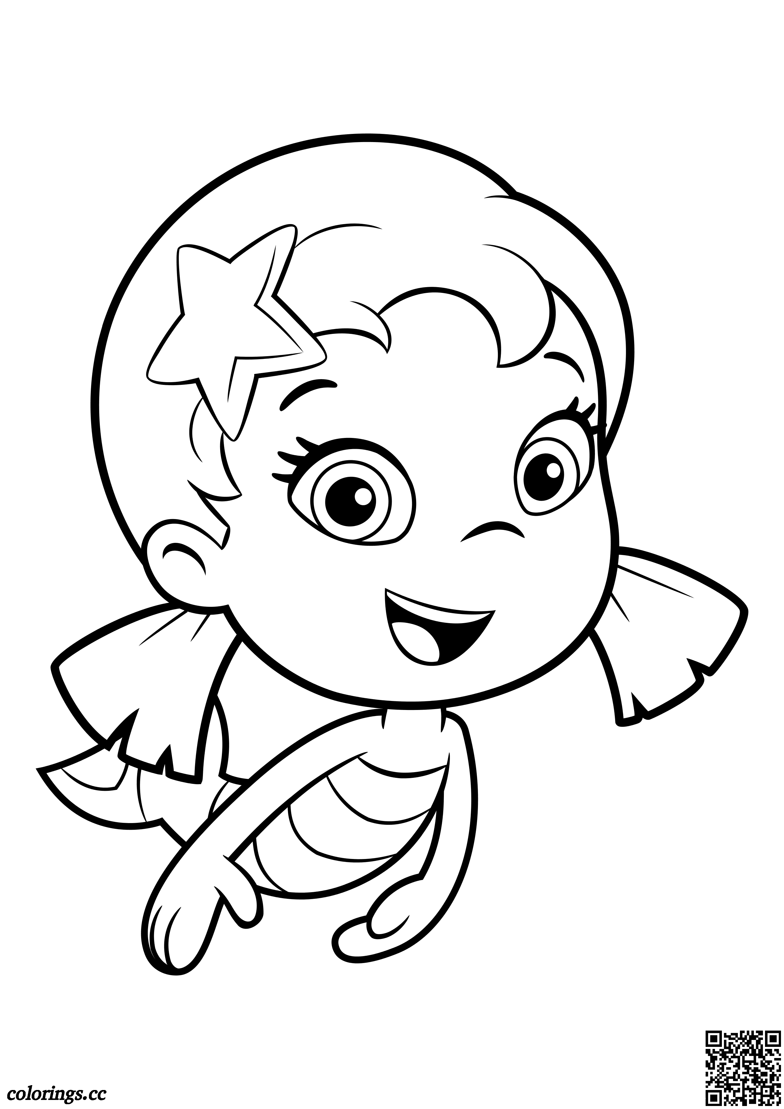 Shy Oona coloring pages, Guppies and bubbles coloring pages ...