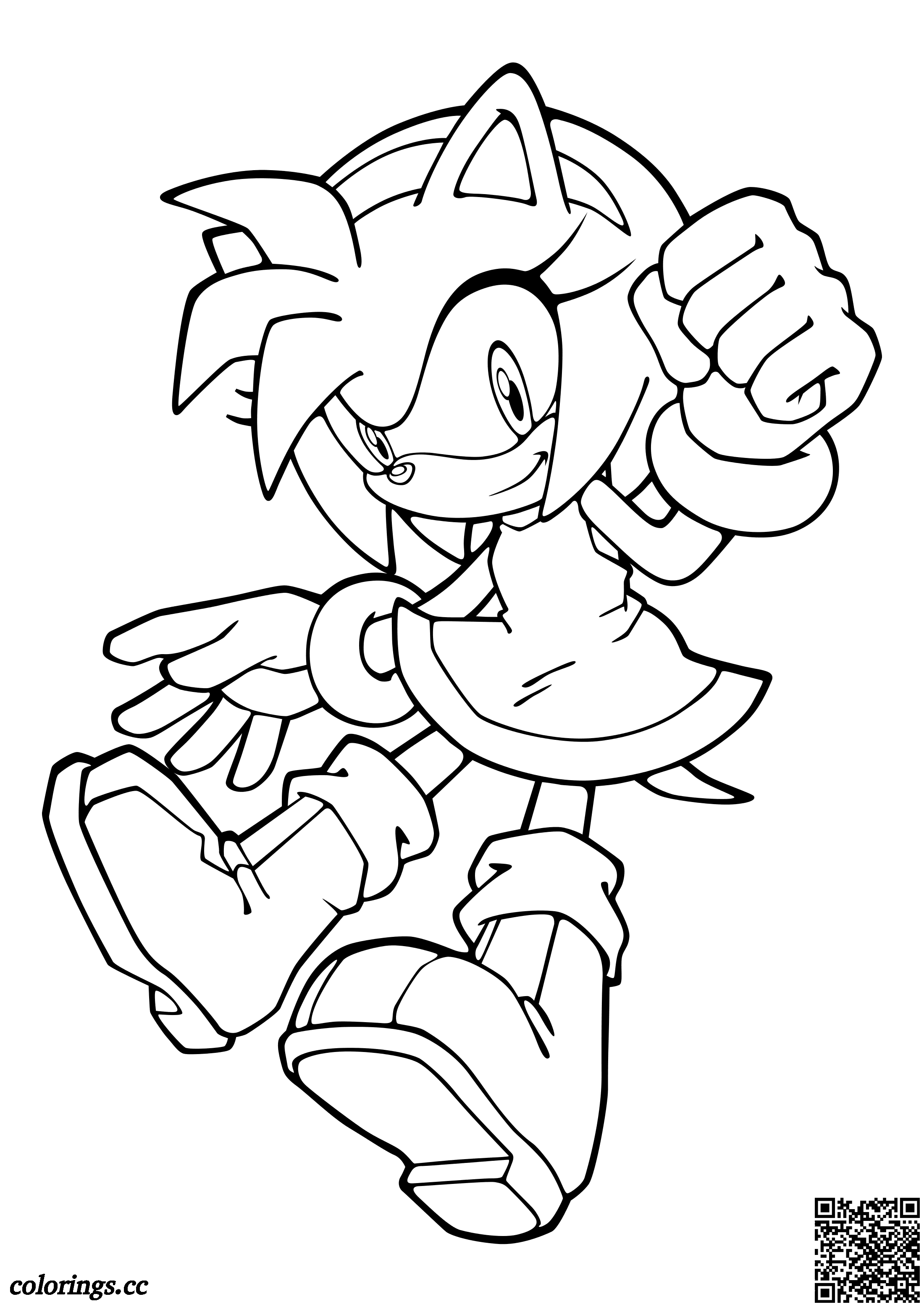 Pink hedgehog Amy Rose coloring pages, Sonic the Hedgehog coloring ...