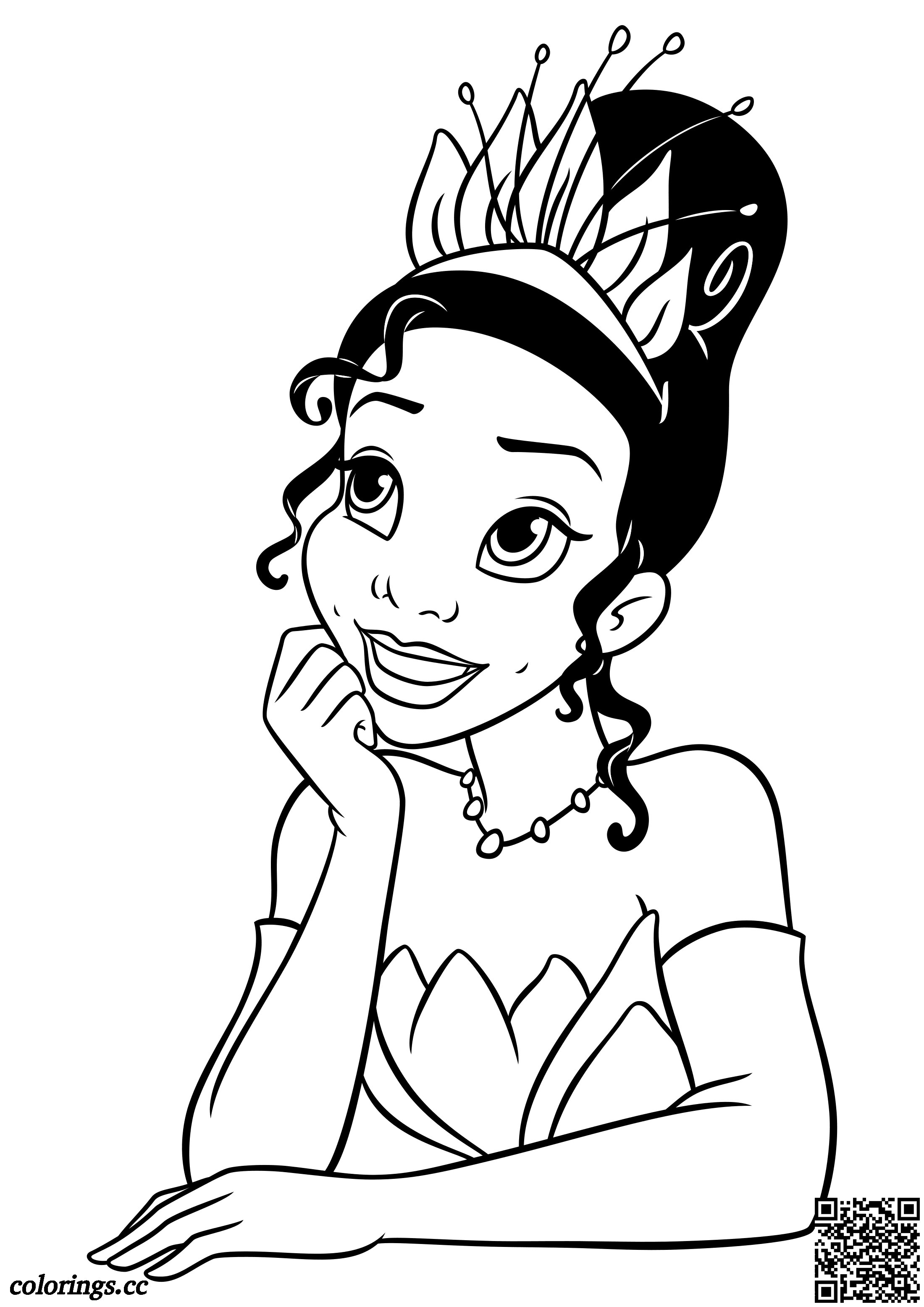 Dreamy Tiana coloring pages, Disney princesses coloring pages ...