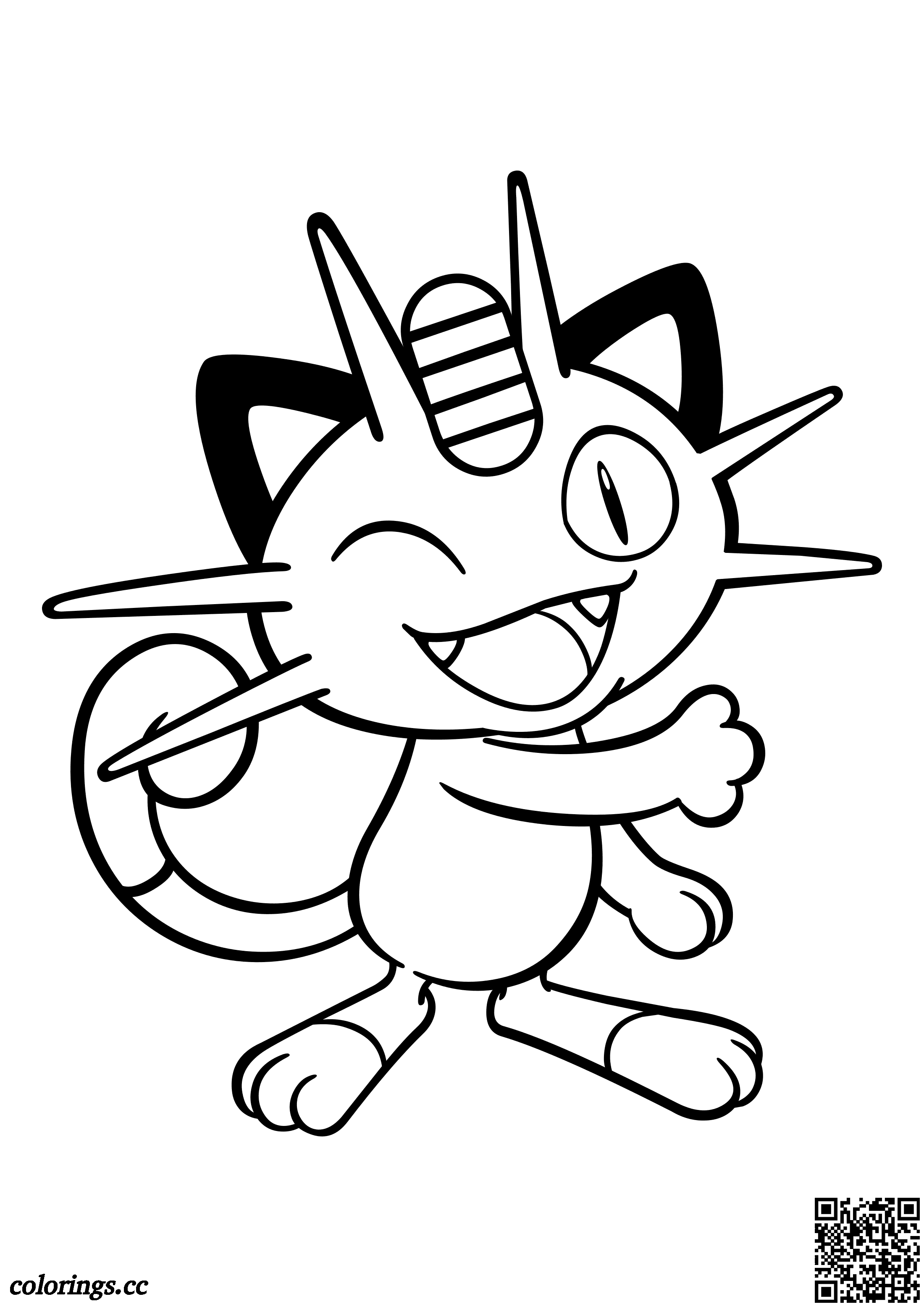 052 - Meowth coloring pages, Pokemon coloring pages - Colorings.cc
