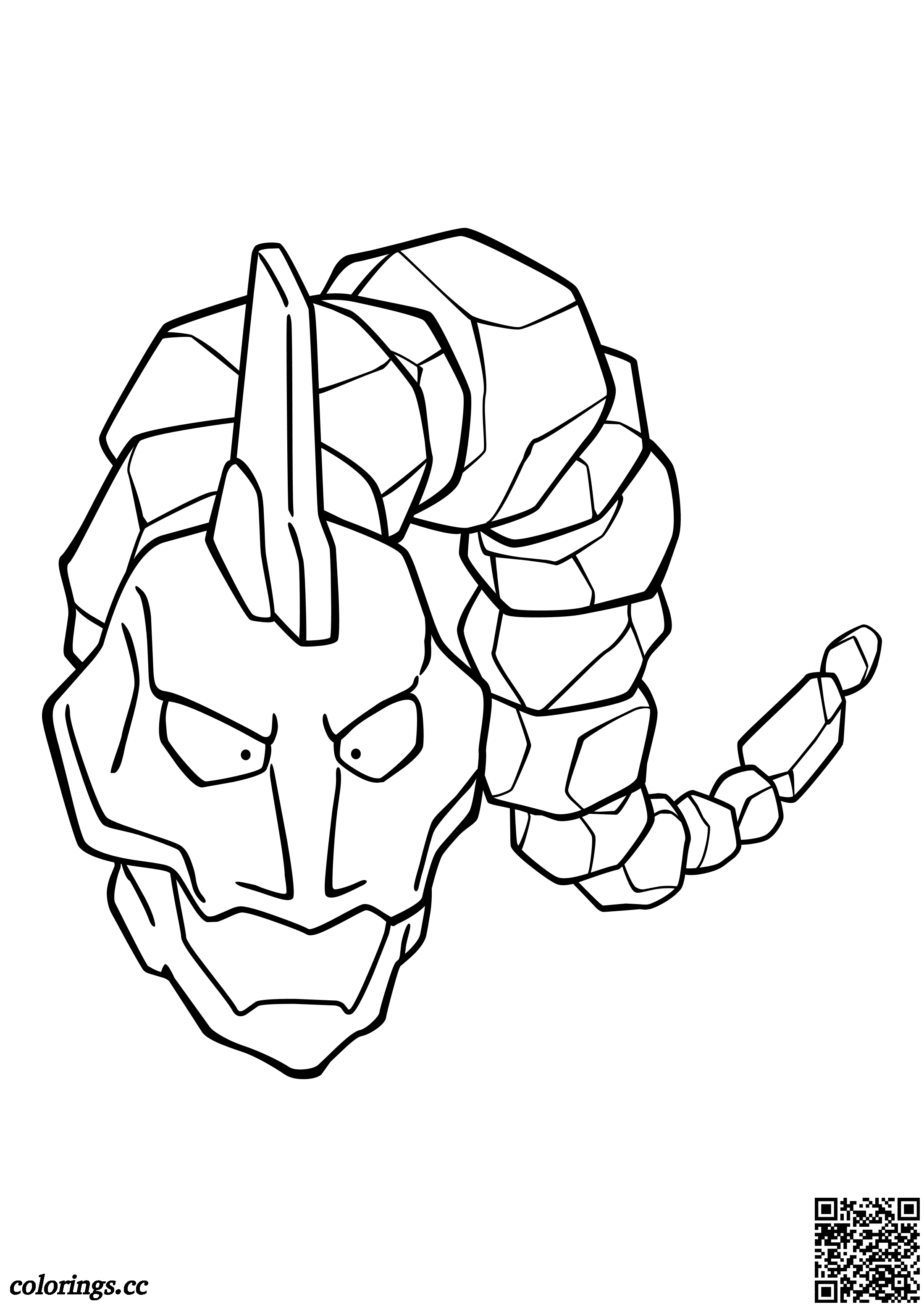 095 - Onix coloring pages, Pokemon coloring pages 