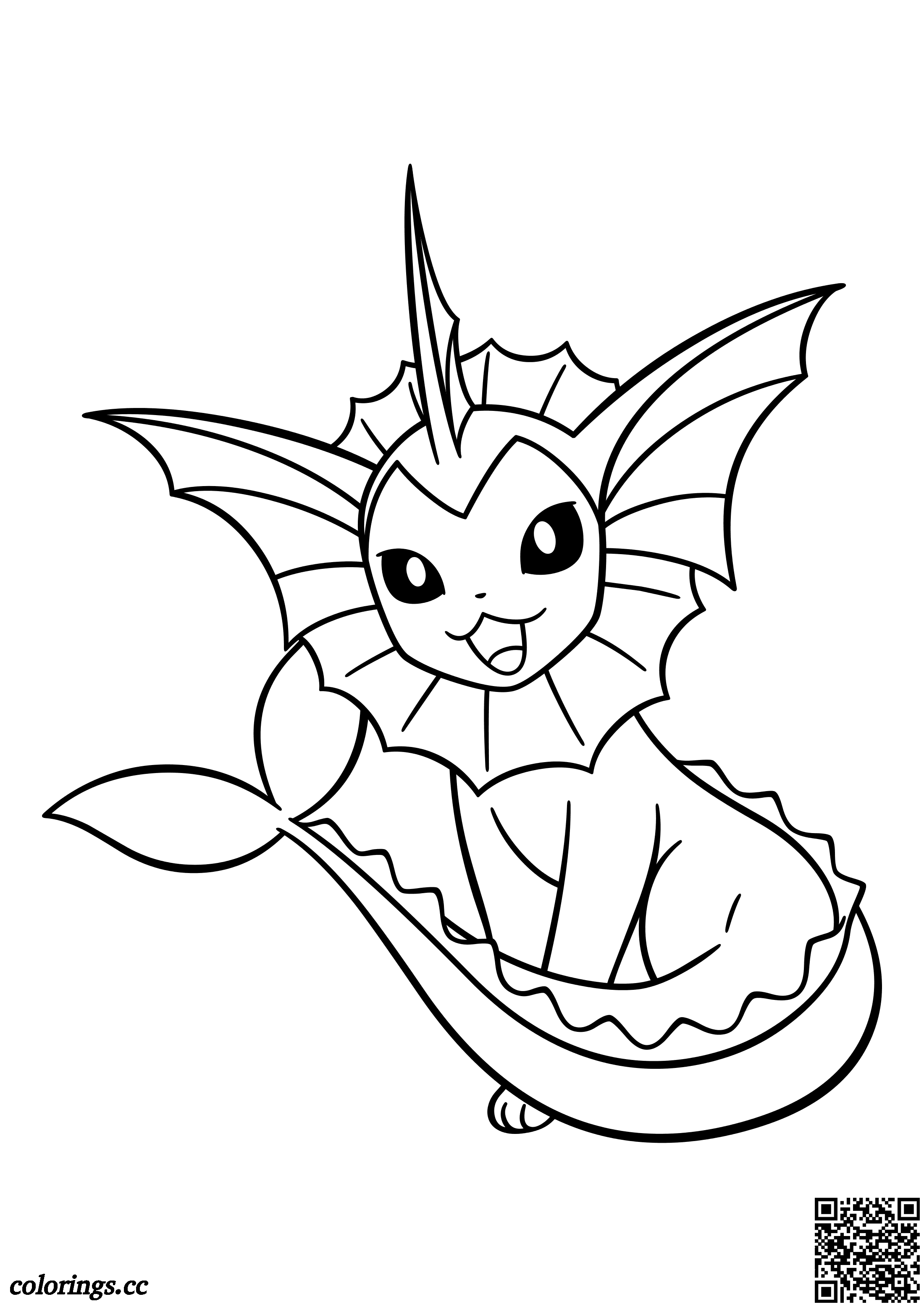 10 Vaporeon Pokémon Coloring Pages: Dive into the Aquatic Charm