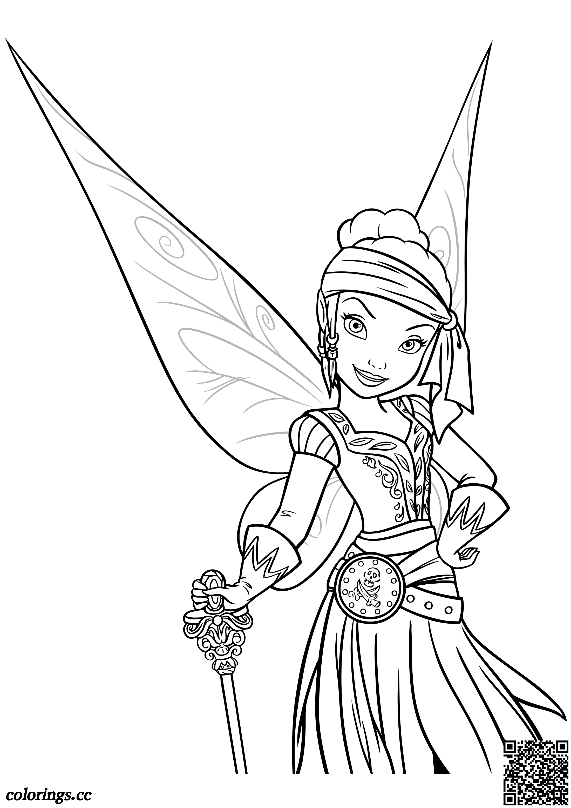 tinkerbell pirate fairy coloring pages