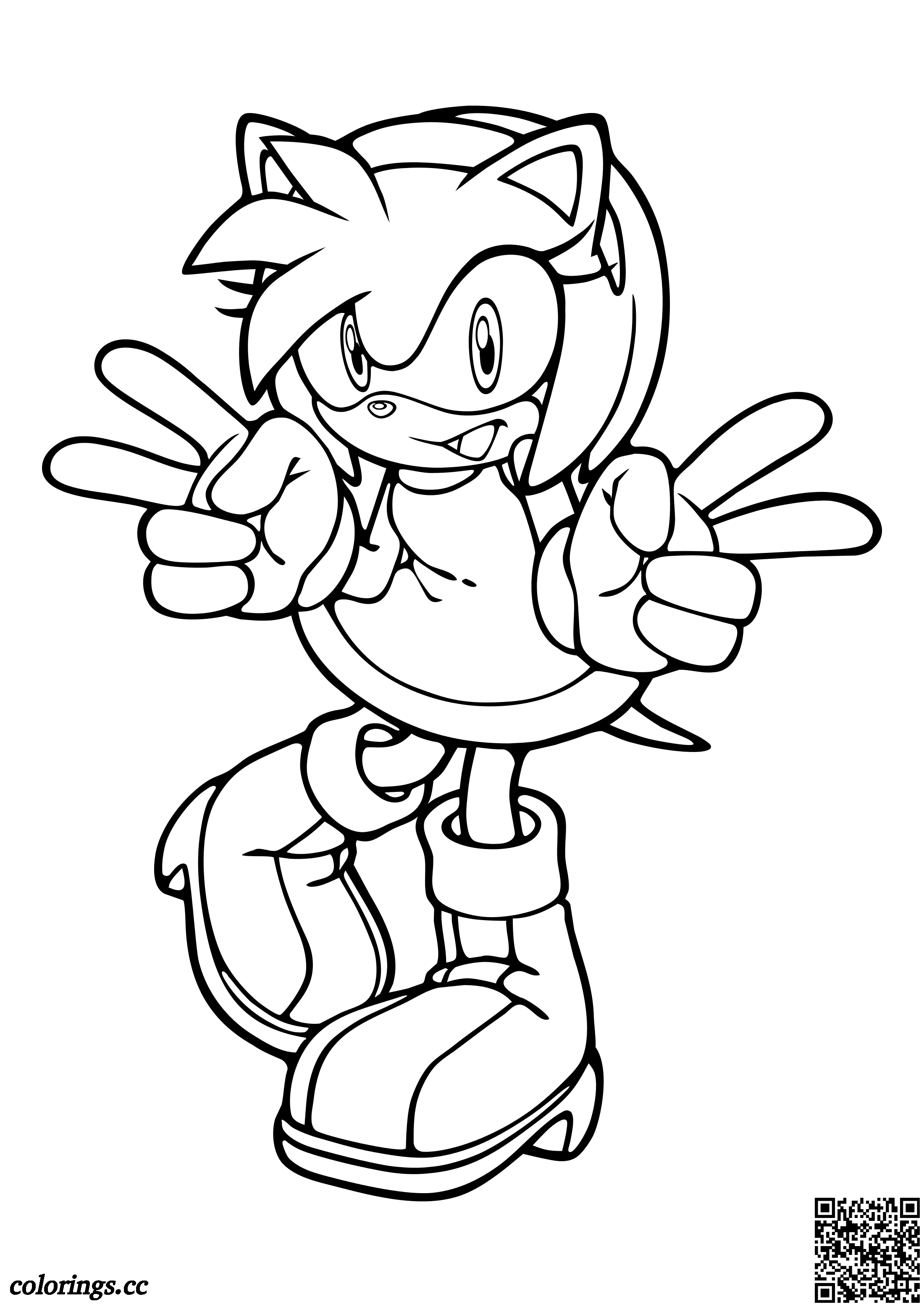 Namorada do Sonic: Amy - Sonic - Just Color Crianças : Páginas para colorir  para crianças