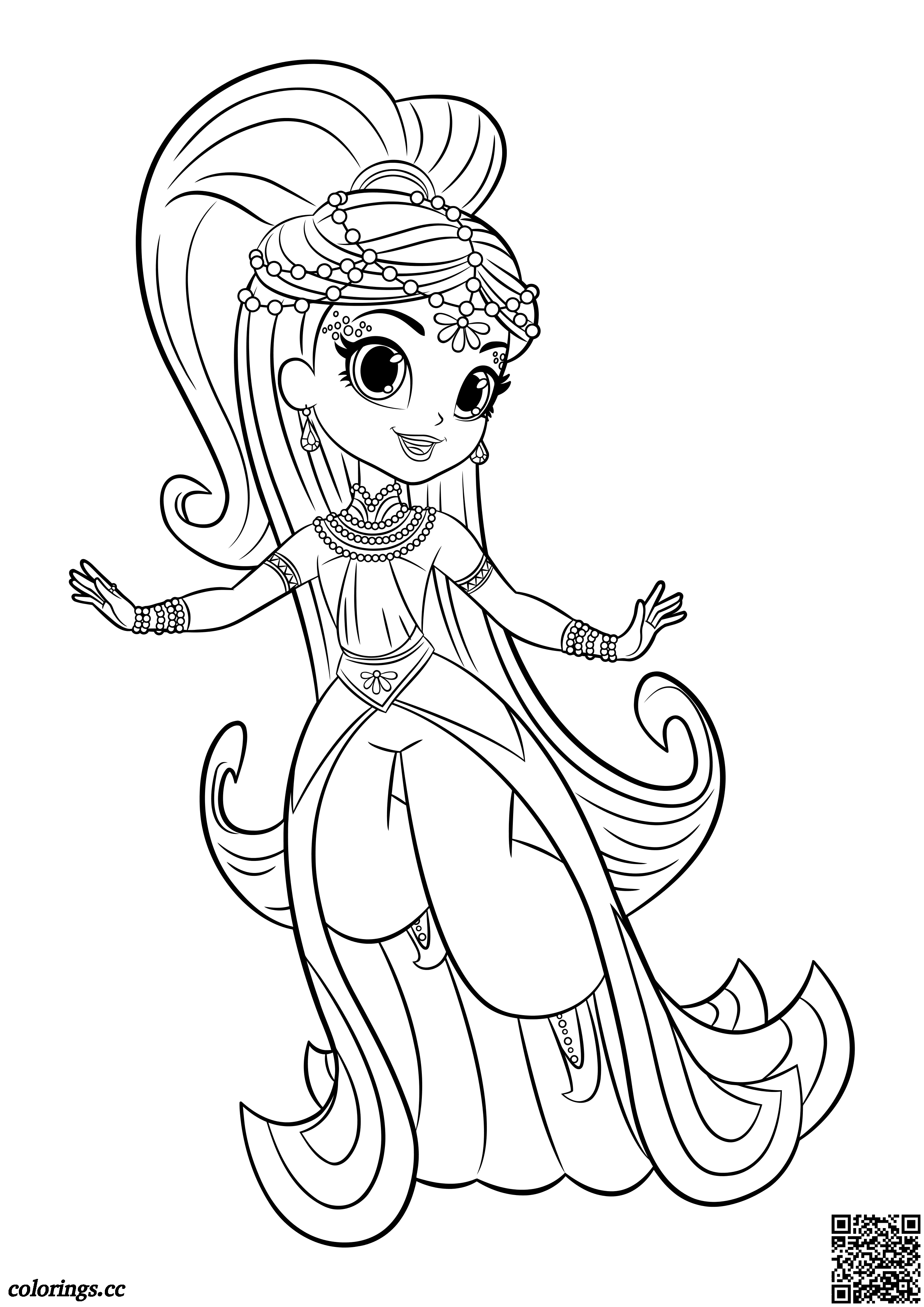 Princess Samira coloring pages, Shimmer and Shine coloring pages ...