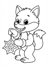Fox with a snowflake