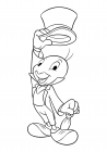 Jiminy cricket raised his hat