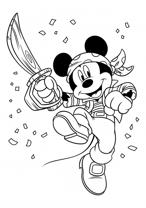 Mickey Mouse in a pirate costume