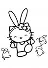 Kitty with little bunnies