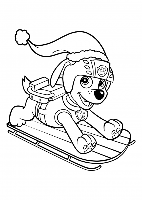 astronomi statsminister Hotellet Zuma on a sled coloring pages, Paw patrol coloring pages - Colorings.cc