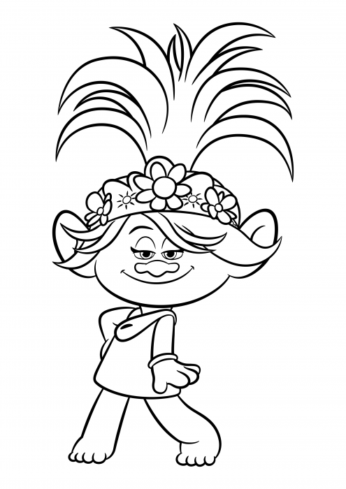 Elegant Poppy coloring pages, Trolls. World tour coloring pages