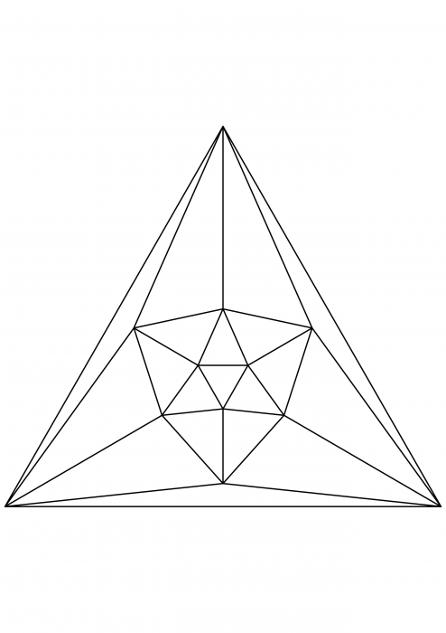 İcosahedron için Schlegel diyagramı