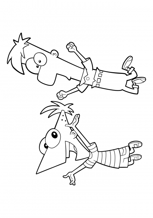 Phineas and Ferb jumping