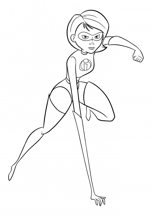 High quality coloring page - Elastic Helen Parr