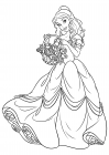 Belle cu un coș de flori