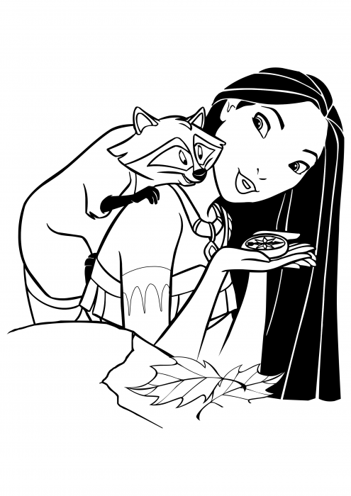 Pocahontas e Miko estudam a bússola