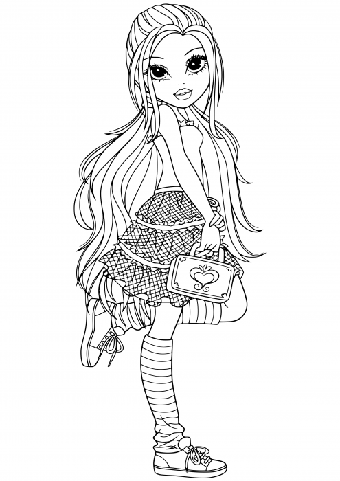 Avery with a handbag coloring pages, Moxie dolls coloring pages ...