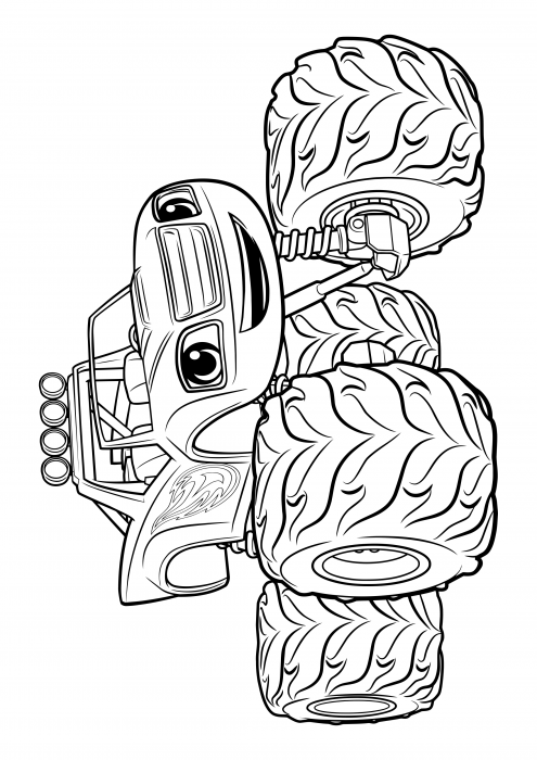 Blaze - Let's Blaze! coloring pages, Flash and Miracle Cars coloring ...