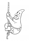 Patrick Star on the rope