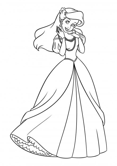 Sweet Princess Ariel in a ball gown