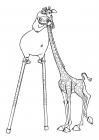 Gloria on stilts and Melman giraffe
