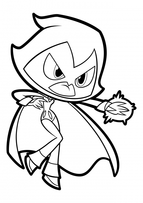 Teen Titans Go Raven Coloring Page Get Coloring Pages Pdmrea