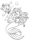 Ariel nage avec Flounder