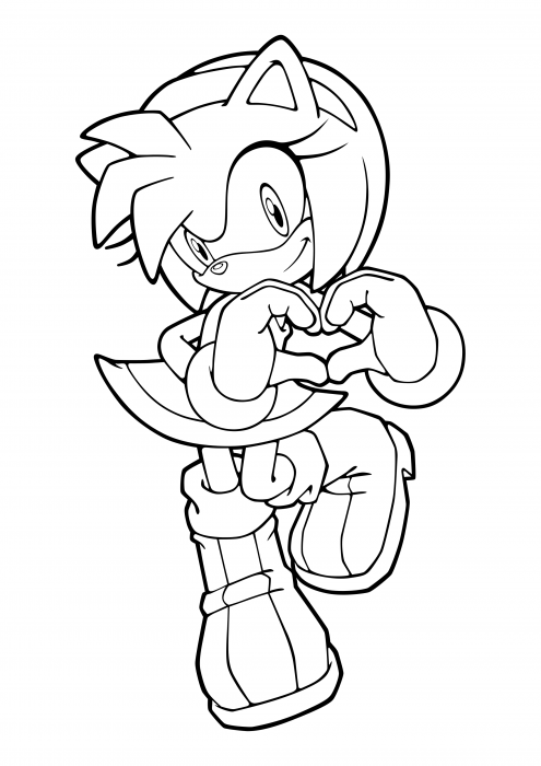 Desenho e Imagem Amy Rose Coração para Colorir e Imprimir Grátis para  Adultos e Crianças 