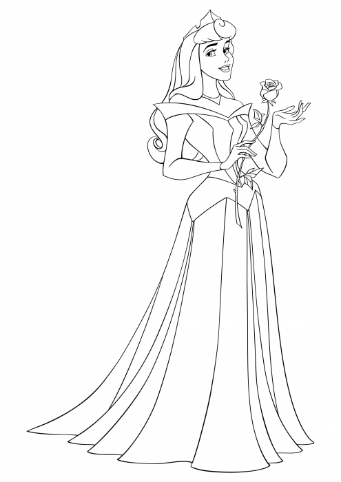 Aurora cu un trandafir în mână