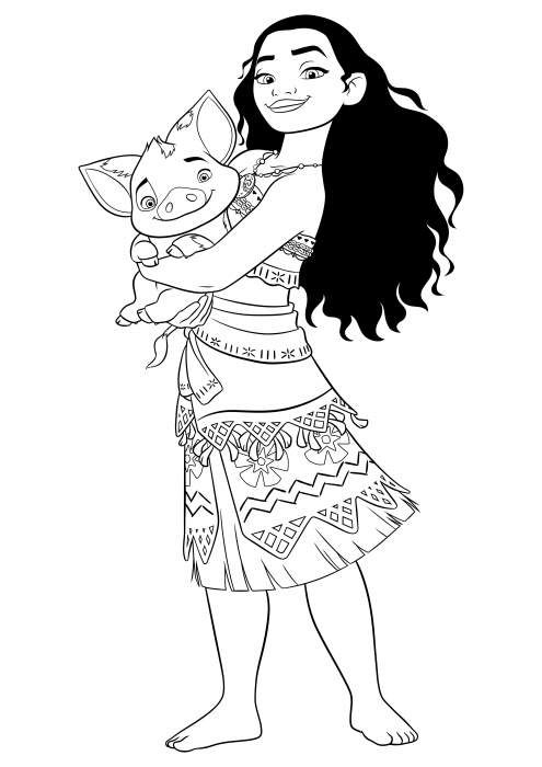 Moana Amp Pua Coloring Pages Moana Coloring Pages Colorings Cc