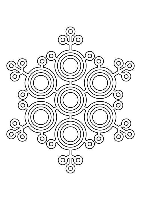 Openwork snowflake from circles 4