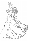 Cinderela com uma cesta de flores